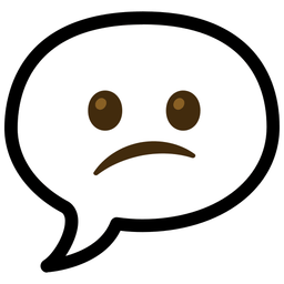 speech balloon and confused face