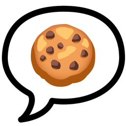 speech balloon and cookie