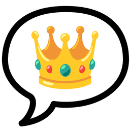 speech balloon and crown