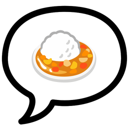 speech balloon and curry rice