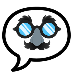 speech balloon and disguised face