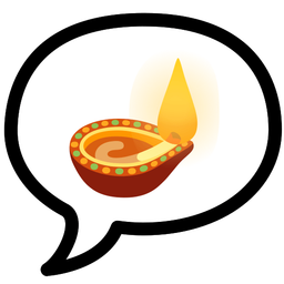 speech balloon and diya lamp