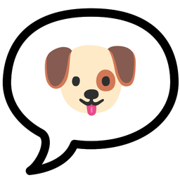 speech balloon and dog face