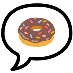 speech balloon and doughnut