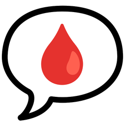 speech balloon and drop of blood