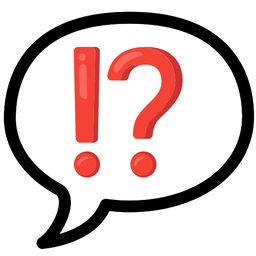speech balloon and exclamation question mark