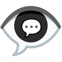 speech balloon and eye