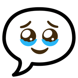 speech balloon and face holding back tears