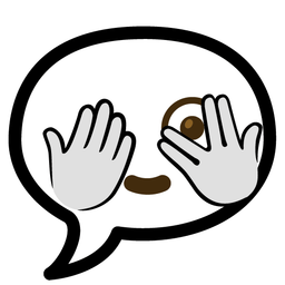 speech balloon and face with peeking eye