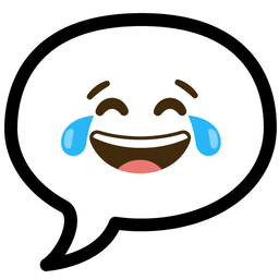 Speech balloon and Face with tears of joy