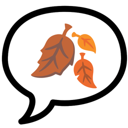 speech balloon and fallen leaf