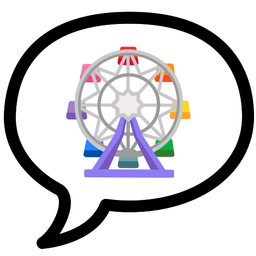 speech balloon and ferris wheel