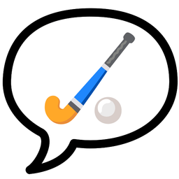 speech balloon and field hockey