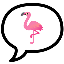 speech balloon and flamingo