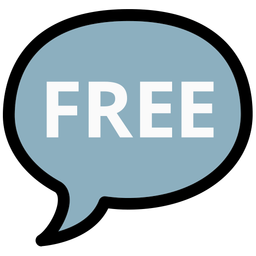 speech balloon and FREE button