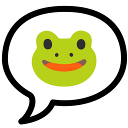 speech balloon and frog