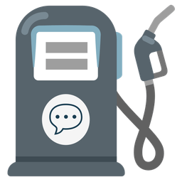 speech balloon and fuel pump