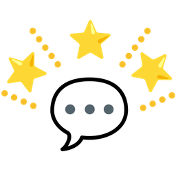 speech balloon and glowing star