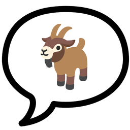 speech balloon and goat