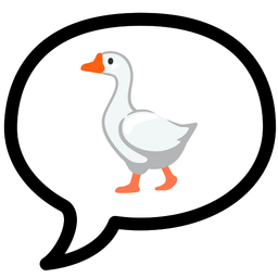 speech balloon and goose