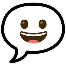 Speech balloon and Grinning face