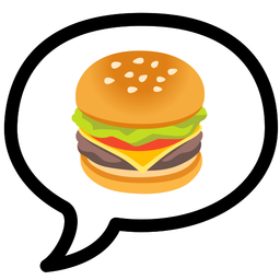 speech balloon and hamburger