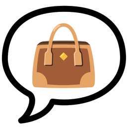 speech balloon and handbag