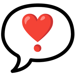 speech balloon and heart exclamation