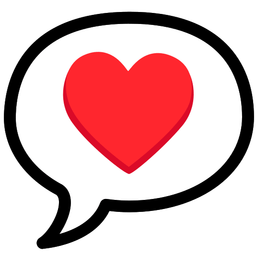 speech balloon and heart suit