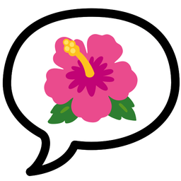 speech balloon and hibiscus