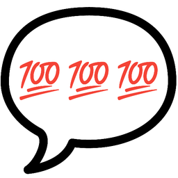 speech balloon and hundred points