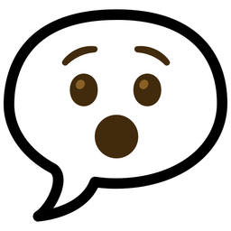 speech balloon and hushed face