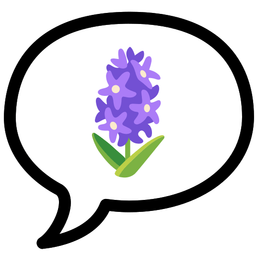 speech balloon and hyacinth