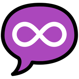 speech balloon and infinity