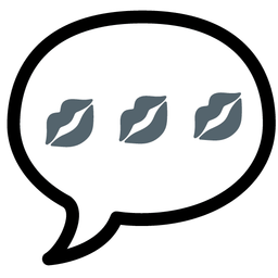 speech balloon and kiss mark