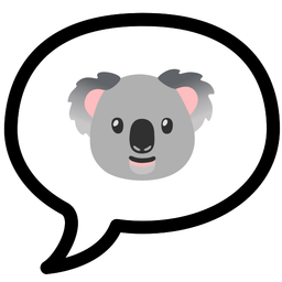 speech balloon and koala