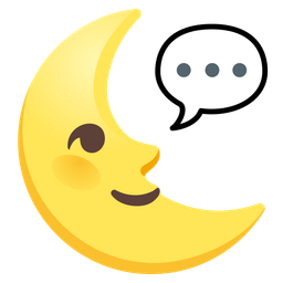speech balloon and last quarter moon face