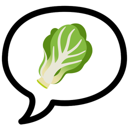 speech balloon and leafy green