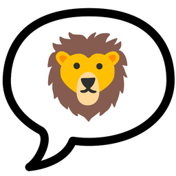 speech balloon and lion