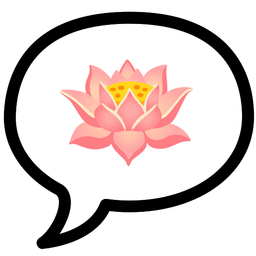 speech balloon and lotus