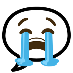 speech balloon and loudly crying face
