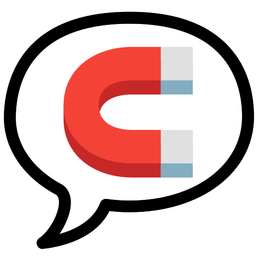 speech balloon and magnet