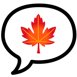 speech balloon and maple leaf