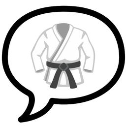 speech balloon and martial arts uniform