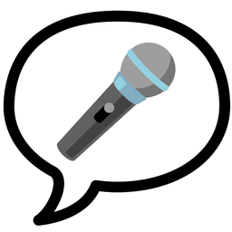 speech balloon and microphone