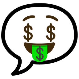 Speech balloon and Money-mouth face