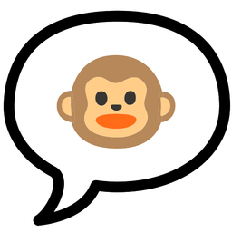 speech balloon and monkey face