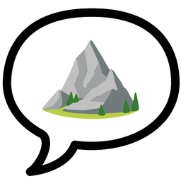 speech balloon and mountain