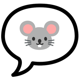 speech balloon and mouse face