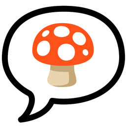 speech balloon and mushroom